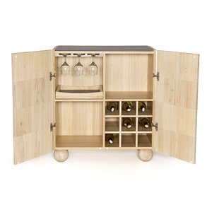 Circles Wooden <b>Bar</b> <b>Cabinet</b> Multi-Compartment Wine Beverage <b>Cabinet</b> Modern Interior Furniture - Product Image 4