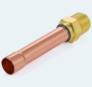 Unión de Latón para Condensador de 3/4, Tubo de Cobre de 10 cm, 23G, 1-1/16-14 SAE 45 °   Conector de Refrigerante de CA Soldado Flare 1050PSI, India - Product Image 3