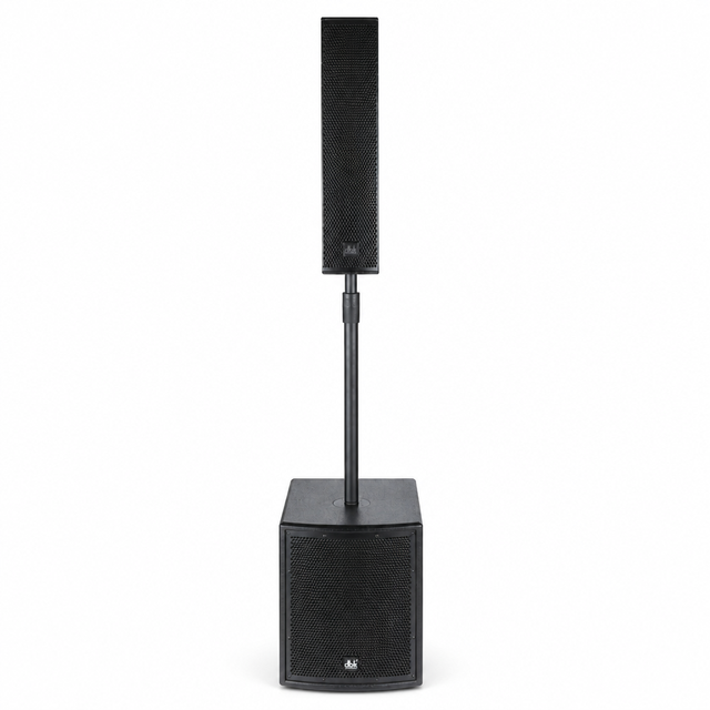 DBK L45 4x4 Inch Column Speaker with 15 Inch Active Subwoofer Portable PA System for Party Event Club Outdoor Audio