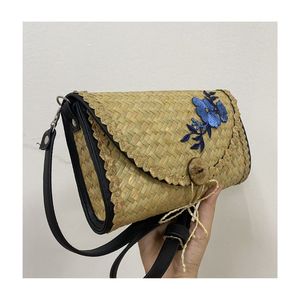 Monedero de hierba de mar con forma de sobre cruzado, monedero de mano hecho a mano para mujer, estilo Vintage, precio de fábrica al por mayor para damas de moda - Product Image 3