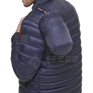 Nouvelle arrivée d'usine doudoune d'hiver pour hommes à manches longues avec logo personnalisé imprimé col montant - Product Image 6