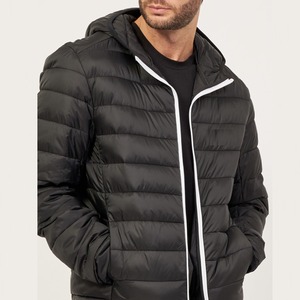 Chaqueta de invierno de lona rellena de algodón de gran tamaño personalizada de alta calidad Logotipo frontal Abrigo informal para hombre de BD - Product Image 2