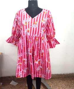 Colección de Vestidos Rosas Elegantes para Mujer, 100% Algodón, Estilo Elegante con Botones, Hecho a Mano, Regalo para el Año Nuevo - Product Image 4