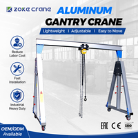 Grue portique pliable en aluminium de 3 tonnes, directement de l'usine, avec une hauteur de levage de 7,5 m pour la manutention des matériaux en atelier