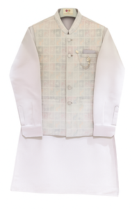 Luxe Hommes Brodé Vintage Fête Kurta Pyjama Ensemble avec Designer Nehru Veste Mariage Festif Ethnique Porter Noir Indo Western - Product Image 2