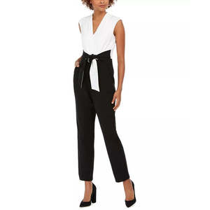 Tuta Intera da Donna Jessica Howard Grigia a Vita Alta 16 Pollici con Stampa Floreale e Blocchi di Colore, Vestibilità Ampia, Ideale per Ufficio, Vacanze, Club e Fitness - Product Image 1