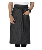 Tablier unisexe HSI Corvallis en jean réglable avec poches, imprimé par transfert thermique, pour uniforme de personnel de service de restaurant et de bar