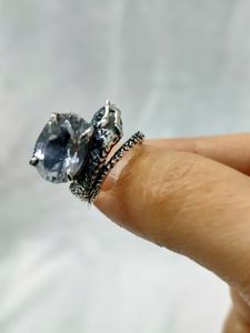 Anillo de Serpiente de Plata de Ley 925 Hecho a Mano de Alta Calidad con Circonita Sintética para Fiestas y Regalos Hecho en Estambul - Product Image 2