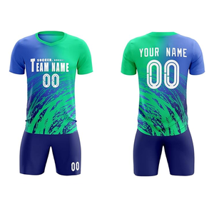 Uniformes de fútbol con impresión por sublimación completa OEM para hombre, diseño personalizado con logotipo y nombre para camisetas de fútbol de entrenamiento Francia - Product Image 3