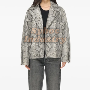 Chaqueta de moto de cuero antiguo para mujer con estilo 80s Biker Real Sheep Cafe Racer chaqueta de moto de cuero para ropa informal diaria - Product Image 2