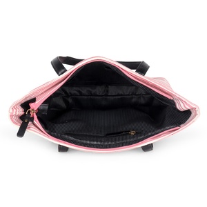 Sac à main décontracté en polyester pour femmes avec design à rayures et poignée en PU fermeture ouverte multi-poches pour l'été - Product Image 6