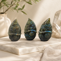 Figurine de gnome en cristal naturel sculptée à la main, polie, en pierre précieuse, pour la décoration de la maison ou du bureau, cadeau de collection
