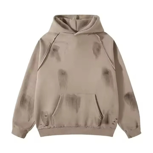 เสื้อฮู้ดดี้ผู้ชายสีดำ ผ้าฝ้าย ทรงปกติ คุณภาพพรีเมียม ปี 2026 ลายฟอกสีแบบพิเศษ สำหรับผู้ชาย - Product Image 5