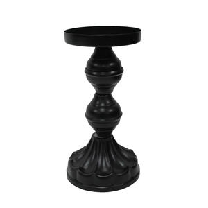 Bougeoir de pilier en métal fini noir pour la maison et le mariage pilier de bougie de luxe décoré à la main - Product Image 6