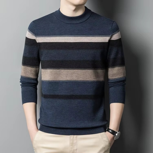 Pull en laine 100% personnalisé avec logo OEM, mode décontractée, tricot pour homme, haut, pull à col rond, pull en tricot pour homme - Product Image 2