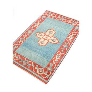 Tapis en laine noué à la main Nuray Blue 9x12, motif abstrait et rectangulaire, fait main pour salon, pour adolescents - Pae-1178 - Product Image 2