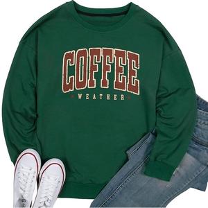 Wholesale Luxury <b>Long</b> <b>Sleeve</b> Round Neck Shoulder Slope Printed Comfortable Casual Women's Cotton Sweatshirt From Bangladesh - Product Image 5