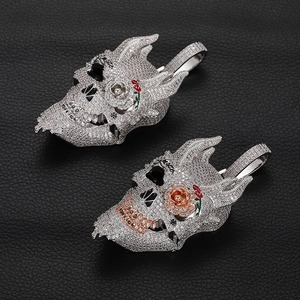 จี้ฮิปฮอปสีเงินสเตอลิง925หรูหราสำหรับผู้ชายประดับเพชรโมอิสซาไนต์ VVS ชุบทอง18K สำหรับปาร์ตี้ - Product Image 5