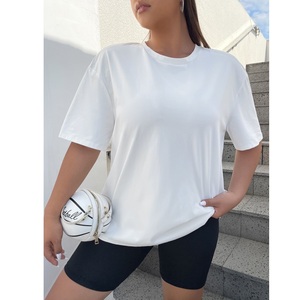 Estilo caliente verano Mujer cuello redondo Camiseta nuevas camisetas de verano moda manga corta suelta estilo de longitud media EXPORTACIÓN DE BD - Product Image 5