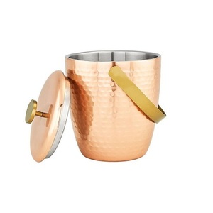 Copper Hammered Ice Bucket With Greatest Quality Oval Shape Ice And <b>Water</b> Battle Bucket At Cheap Price - Product Image 3