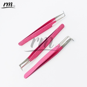 RMI Top Produit Argent Poli Pointe Et Rose Floral 90 Pince À Épiler Meilleure Qualité Fibre Pointe Cils Pince À Cils Acier Inoxydable Durable - Product Image 4