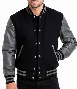 Veste bomber en cuir et laine OEM de haute qualité, unisexe, fabriquée en usine, vêtements de sport universitaires, obtenez un design streetwear personnalisé - Product Image 3