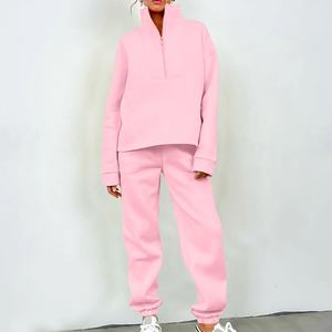 Conjunto de pantalones de chándal de pierna ancha personalizados, chándal para mujer, conjunto de ropa de calle para mujer, conjunto de 2 piezas con bordado desgastado para mujer - Product Image 5