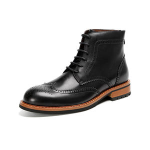 Top Grain Cow hide Short Boots with Breathable Lining and Wear Resistant for Daily S <b>hoes</b> Outdoor Boots - Product Image 3