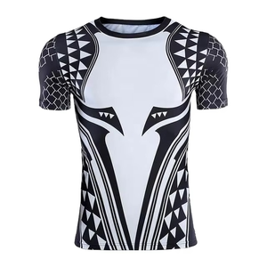 Haut de bain Rashguard à manches longues pour homme, conçu sur mesure, pour entraînement MMA et boxe, en Spandex/Polyester, respirant et à séchage rapide - Product Image 3