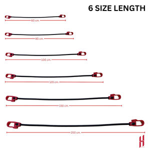 Ensemble de cordes élastiques en latex thaïlandais Helego Premium de 8 mm avec crochets sécurisés, 2-7 pieds, 2 pièces, pour le transport de marchandises en camping, fabriqué en Thaïlande - Product Image 4