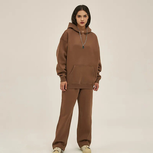 Conjunto de sudadera con capucha y pantalones de chándal para hombre con logotipo personalizado al por mayor de alta calidad Conjunto de sudadera con capucha y Jogger para mujer - Product Image 3