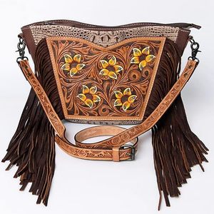 Western Style Real Cowhide Leather <b>Bag</b> Hand Tooled Carving Fringe <b>Bags</b> New Design Hot Selling <b>Bags</b> <b>for</b> <b>Women</b> - Product Image 4