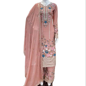 Qualité d'exportation indienne femmes Readymade Premium Chinon soie pakistanaise Salwar Kameez du fournisseur indien 2024 - Product Image 1