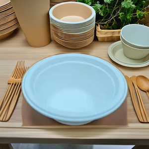 Bagasse de canne à sucre compostable personnalisée kit de vaisselle et de vaisselle jetables biodégradable idéal pour la maison et les fêtes - Product Image 5