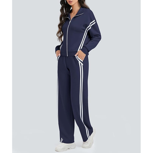 Survêtement en coton deux pièces pour femmes automne 2025 à manches longues sweat zippé pantalons longs tenues survêtement survêtement ensembles - Product Image 2