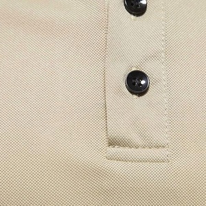 Polo de Manga Corta a Rayas para Hombre, Diseño Casual de Punto Transpirable, Beige con Rayas Marrones y Negras - Product Image 5