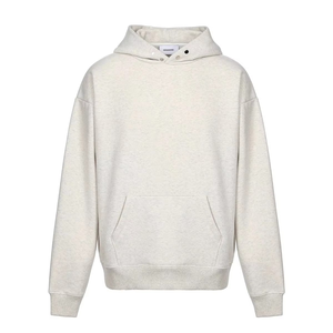 2025 nouveauté hommes hiver brodé à capuche Polyester polaire pull surdimensionné couleur unie coton mélangé - Product Image 2