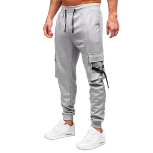 กางเกงสีกากีของผู้ชายกางเกงวิ่งขาตรงมีหลายกระเป๋าแบบลำลองซักได้ - Product Image 6