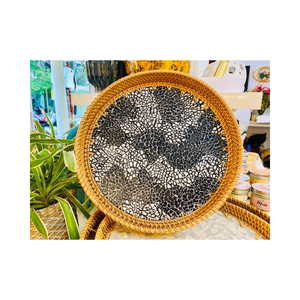 Le choix idéal pour notre cuisine plateau de service tissé à la main en rotin de grande quantité avec nacre du VIETNAM - Product Image 3