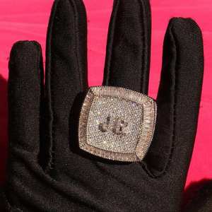 Unisex Luxury 10K 14K 18K Gold Plated Hip Hop Trend <b>Ring</b> VVS Lab Grown Full Diamond Rounded Alphabet Wedding <b>Costume</b> Jewelry - Product Image 4