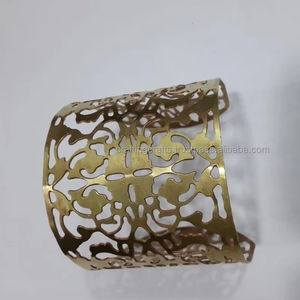 Brazaletes Anchos de Latón con Baño de Oro de Alta Calidad, Ajustables, de Tejido Abierto, Modelo Moderno, para Mujer, Venta al por Mayor - Product Image 6