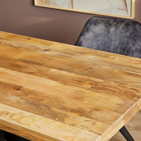 Table à manger rectangulaire pliante de luxe moderne avec plateau en bois de manguier massif, mobilier de salle à manger de style ferme pour hôtel et maison