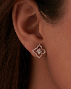 Pendientes de Diamantes Tallados en Forma de Baya, Diamantes Naturales Color G-H Claridad VS, Oro Sólido de 14K, Regalo Floral Clásico - Product Image 1