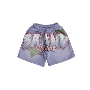 2025 Heavyweight French Terry <b>Shorts</b> Customizable <b>Men</b> <b>Vintage</b> Wash Screen Printed Sun Faded <b>Shorts</b> - Product Image 2