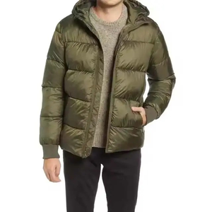 Chaqueta acolchada con capucha y cremallera cálida de invierno para hombre, Últimos colores, cuello levantado, Mejor Nuevo, venta al por mayor - Product Image 5