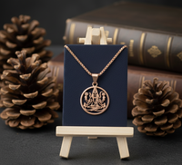 Collier pendentif Shiva en argent 925 avec pierres précieuses |   Chaîne à maillons en rhodium |   Bijoux spirituels minimalistes faits à la main, cadeau d'Inde