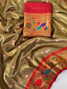 ชุดแต่งงานแบบดั้งเดิมที่ออกแบบโดยผู้ผลิตผ้าส่าหรีผ้าไหมแท้จากอินเดียที่มีขอบ zari - Product Image 6