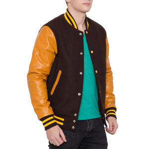Vente directe d'usine nouveau manchon en cuir élégant hommes université en gros meilleur fournisseur CollegeBaseballjacket pour hommes expédition DDP - Product Image 3