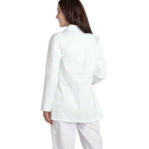 Blouse de laboratoire unisexe pour infirmière, légère et respirante, coupe lisse, longue, blanche, essentielle, poche standard, polyester/coton, hôpital - Product Image 6