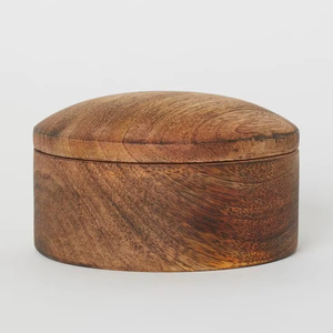 Couvercle de pot décoratif de luxe moderne en bois d'acacia fabriqué à la main avec personnalisation pour le stockage des aliments de cuisine et des récipients à épices - Product Image 1